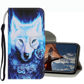 Funda de cuero para teléfono con patrón de dibujo de colores para iPhone 13 Pro